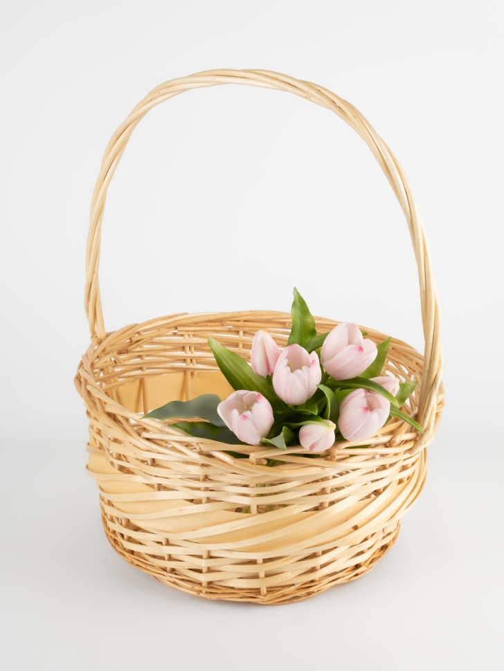 Корзина плетеная (ива) D34xH18/40см натуральный