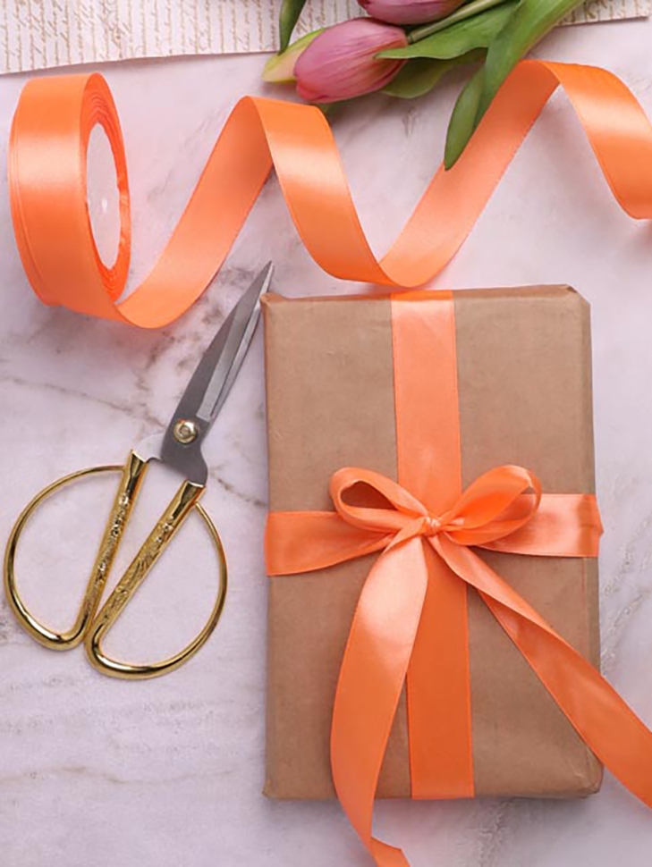 Лента атласная 25мм х 25 ярд JD коралловый Лента атласная 25мм х 25 ярд JD коралловый