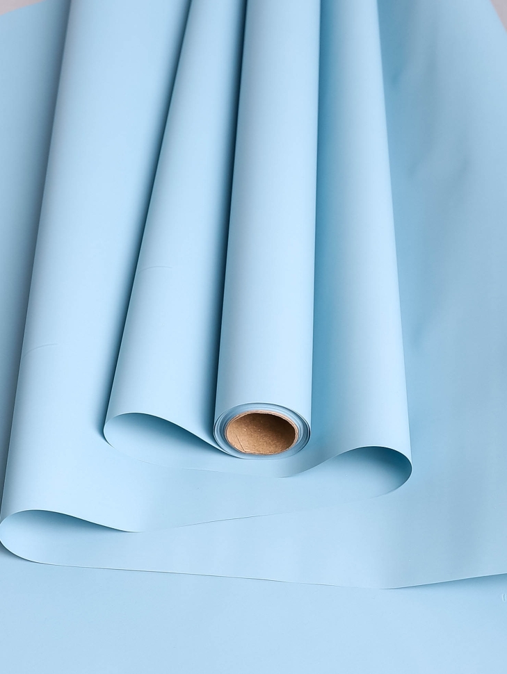Пленка матовая  Пастель 58см х 10м на втулке, голубой туман