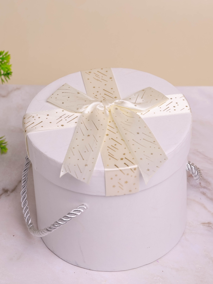 Коробка цилиндр 13,5х13,5х11см Звездное небо белый Коробка цилиндр 13,5х13,5х11см Звездное небо белый