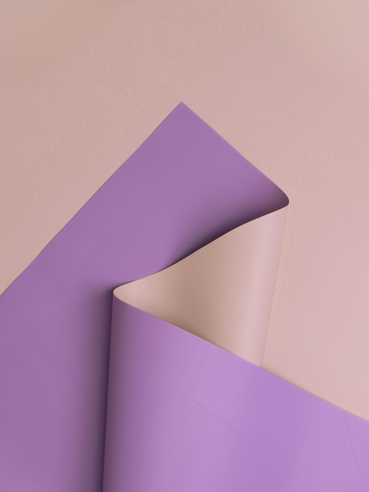 Пленка матовая 58смх58см 10 листов 65мкм двухцветная сиреневый/пудра Пленка матовая 58смх58см 10 листов 65мкм двухцветная сиреневый/пудра