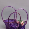 Корзина плетеная (ива) 3шт D29х16/48см фиолетовый A-4-4 Корзина плетеная (ива) 3шт D29х16/48см фиолетовый A-4-4