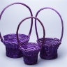Корзина плетеная (ива) 3шт D29х16/48см фиолетовый A-4-4 Корзина плетеная (ива) 3шт D29х16/48см фиолетовый A-4-4