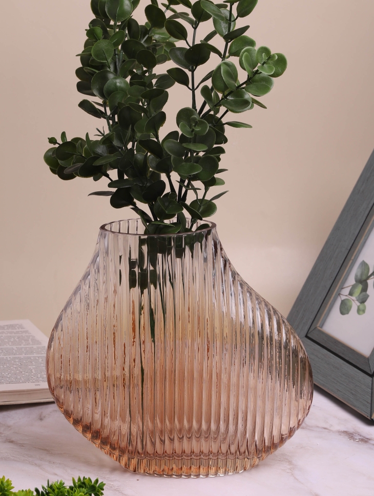 Ваза стекло Абрис h22 d24см К золотистый