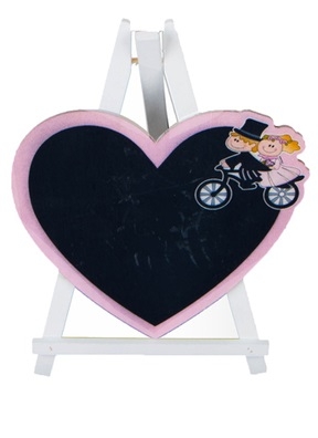 Грифельная табличка на подставке 14x14см Мольберт сердце молодожены Грифельная табличка на подставке 14x14см Мольберт сердце молодожены