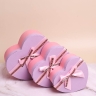 Коробка Сердце набор из 3шт 22х20х9см двухцветный с бантом сиреневый/розовый Коробка Сердце набор из 3шт 22х20х9см двухцветный с бантом сиреневый/розовый