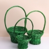 Корзина плетеная (ива) 3шт D29х16/48см зеленый A-4-5 Корзина плетеная (ива) 3шт D29х16/48см зеленый A-4-5