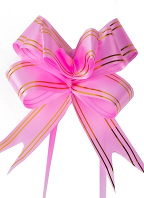 Бант-бабочка с золотой полосой 2,8х45см, 10 шт розовый Бант-бабочка с золотой полосой 2,8х45см, 10 шт розовый