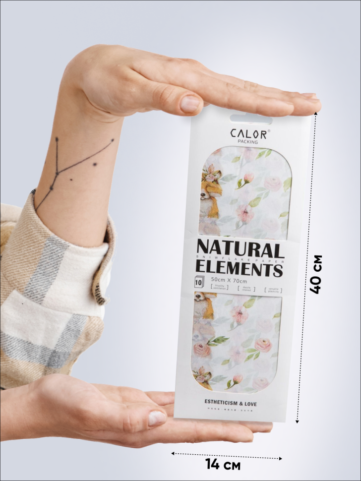 Бумага тишью  50х70см, 10 лист. лисы 07