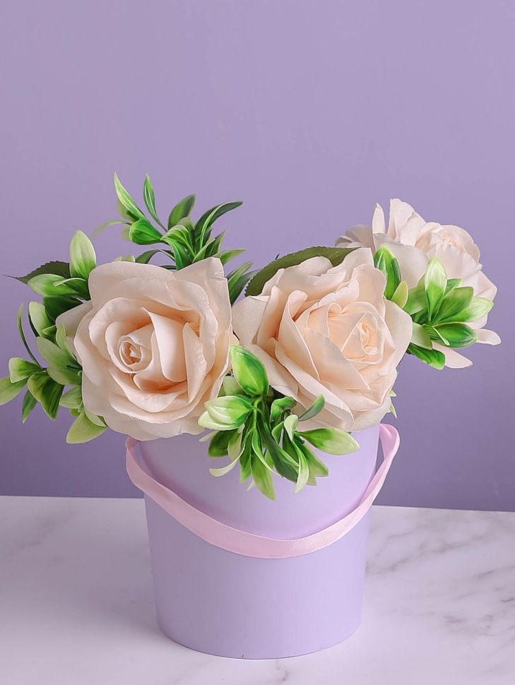 Коробка для цветов 14x15см 9160  К LH22527-1-8 сиреневый