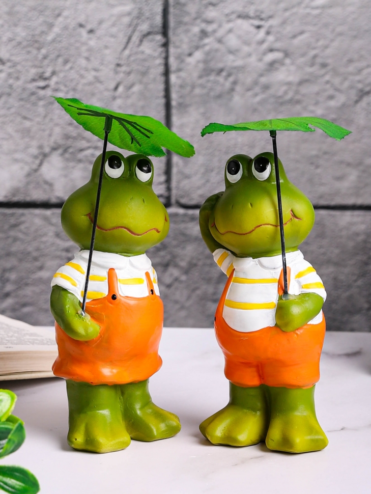 Фигурки 2шт. Лягушки под листком 8х7х17см Фигурки 2шт. Лягушки под листком 8х7х17см