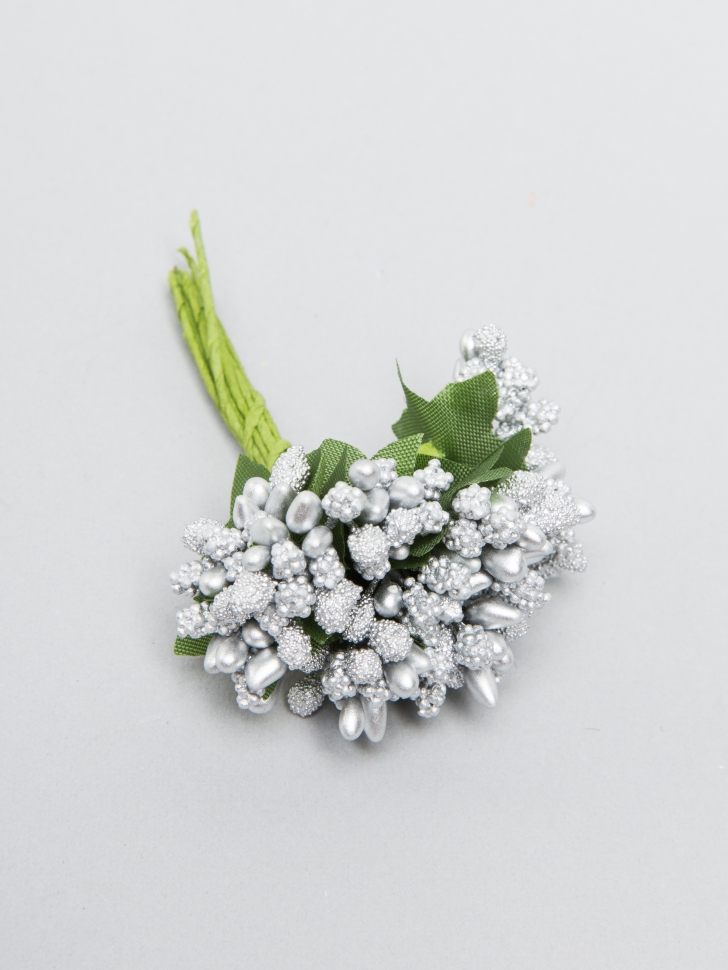 Тычинки для искусственных цветов К 12шт. серебро