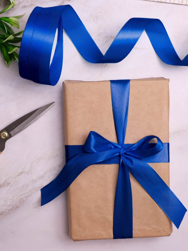 Лента атласная 24мм х 25ярд синий Лента атласная 24мм х 25ярд синий