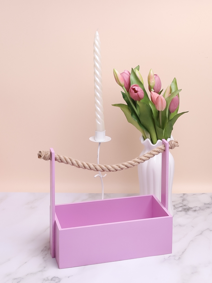 Ящик Флора H25/8,3х25х12,5см №12 сиреневый