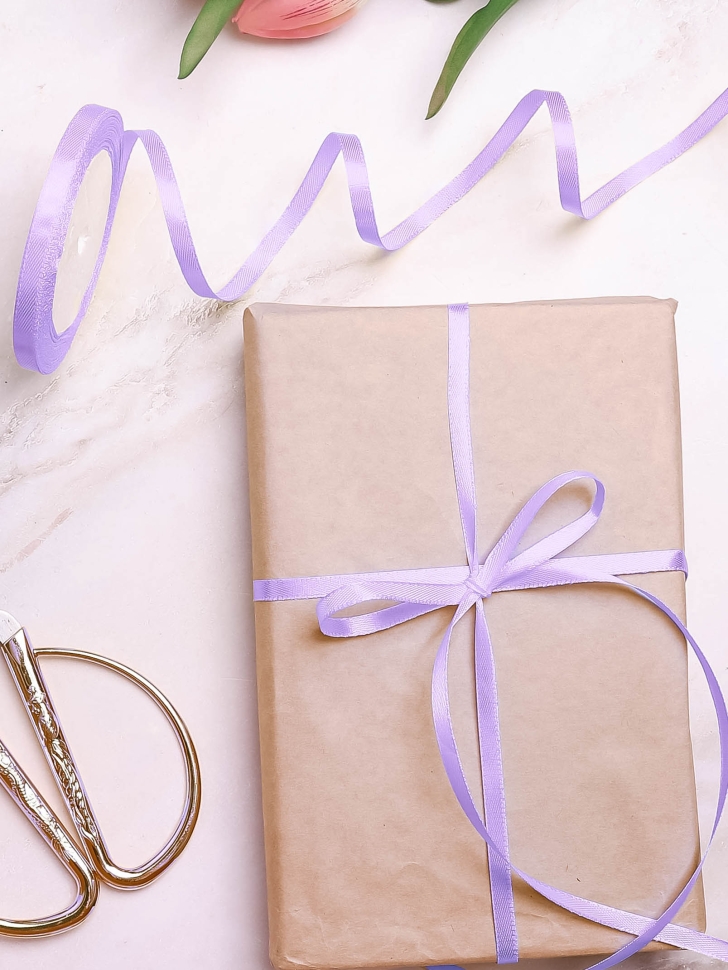 Лента атласная 10мм х 25ярд JD сиреневый Лента атласная 10мм х 25ярд JD сиреневый