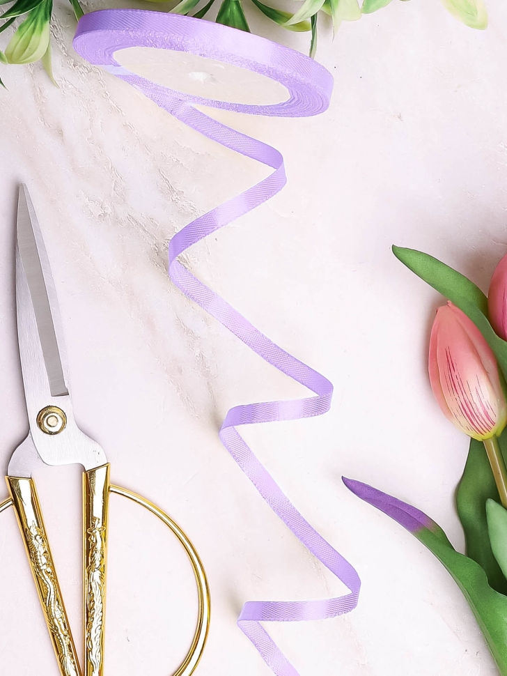 Лента атласная 10мм х 25ярд JD сиреневый Лента атласная 10мм х 25ярд JD сиреневый