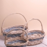 Корзина плетеная (ива) 3шт 38x30х13/36см A-5-1