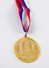 Медаль Выпускник 1 класса с лентой Триколор большая, штамп.