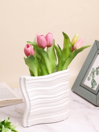 Ваза керамика 19х9х20см LZL28 белый