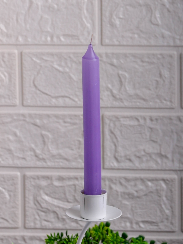 Свеча столовая 18х170мм пастель лаванда Свеча столовая 18х170мм пастель лаванда