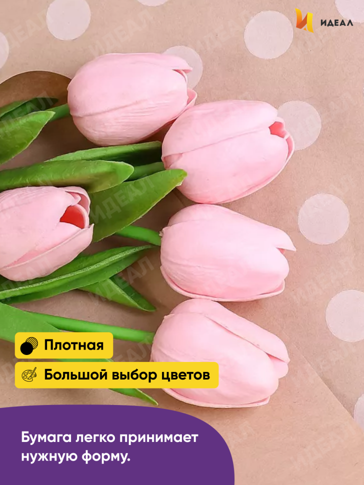 Бумага крафт 70г/м2, 70см x 10м, Горох 18 белый