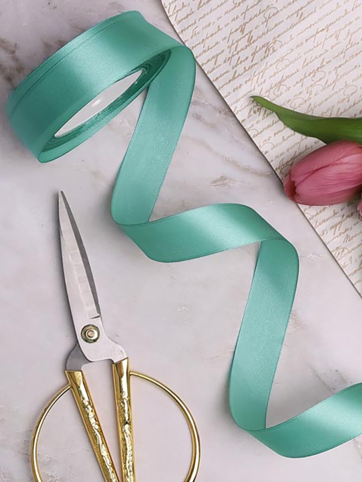 Лента атласная 25мм х 25 ярд  JD нефритовый