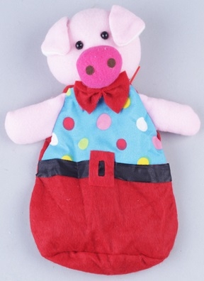 Мешочек для подарка НГ 25x13x7см 600гр "Поросенок Наф-Наф"