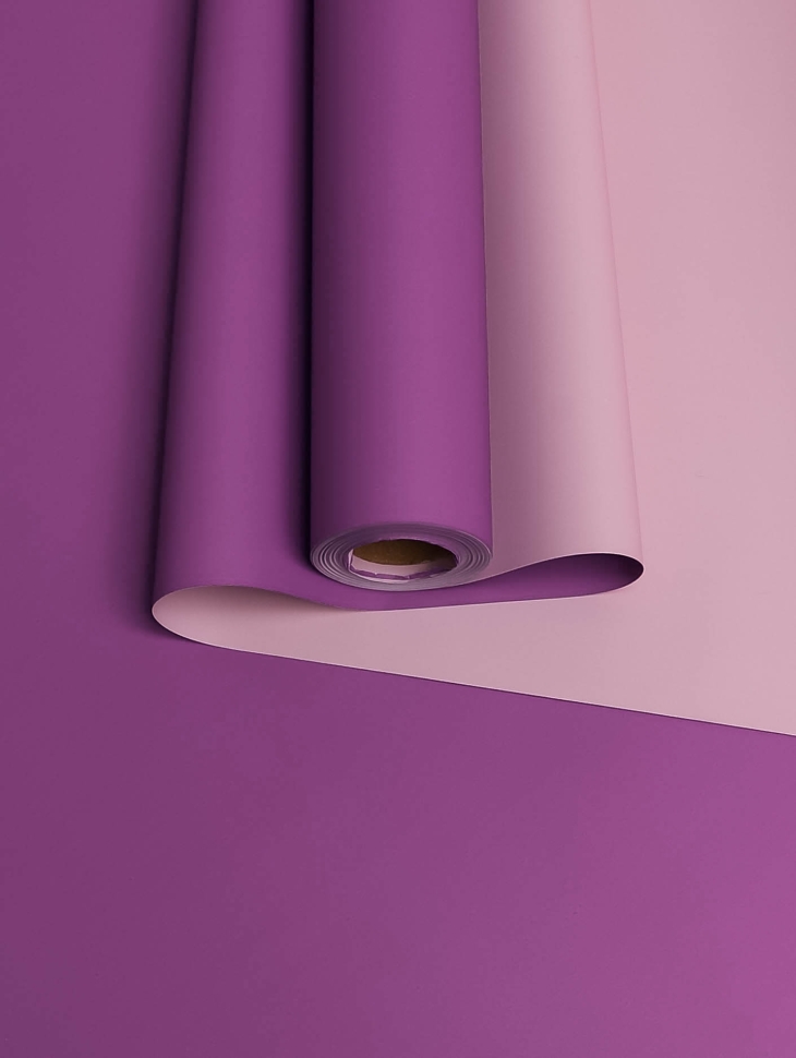Пленка матовая 65мкм 58см х 10м двухцветная гиацинт/сиреневый пастель Пленка матовая 65мкм 58см х 10м двухцветная гиацинт/сиреневый пастель
