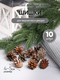 Шишки сосновые север, 4-5см 10шт. натуральные