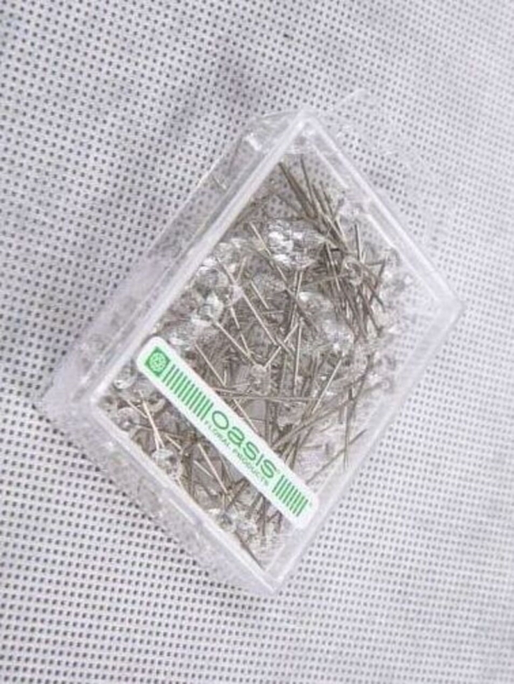 Булавка со стразами  d5х40мм, 100шт. прозрачная