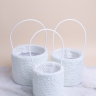 Коробка для цветов Цилиндр набор из 3шт. 16х14см Нежность горошек белый Коробка для цветов Цилиндр набор из 3шт. 16х14см Нежность горошек белый