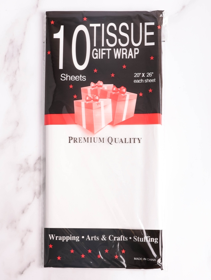 Бумага тишью 50х66см,10 лист. белый Бумага тишью 50х66см,10 лист. белый