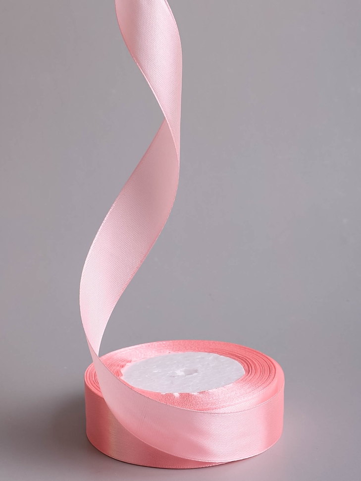 Лента атласная 25мм х 25 ярд JD розовый пастельный Лента атласная 25мм х 25 ярд JD розовый пастельный