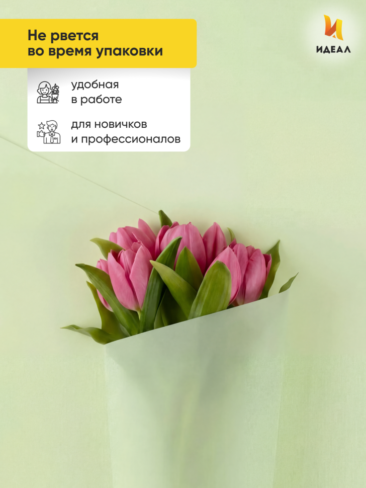 Пленка матовая 60см х 10м на втулке фисташковый пастель Пленка матовая 60см х 10м на втулке фисташковый пастель
