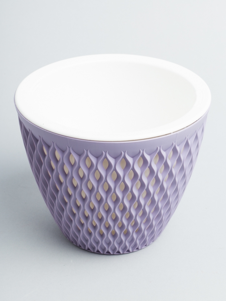 Кашпо из пластика "Версаль" 1,6л. h13,5см,d16см лавандовый Кашпо из пластика "Версаль" 1,6л. h13,5см,d16см лавандовый