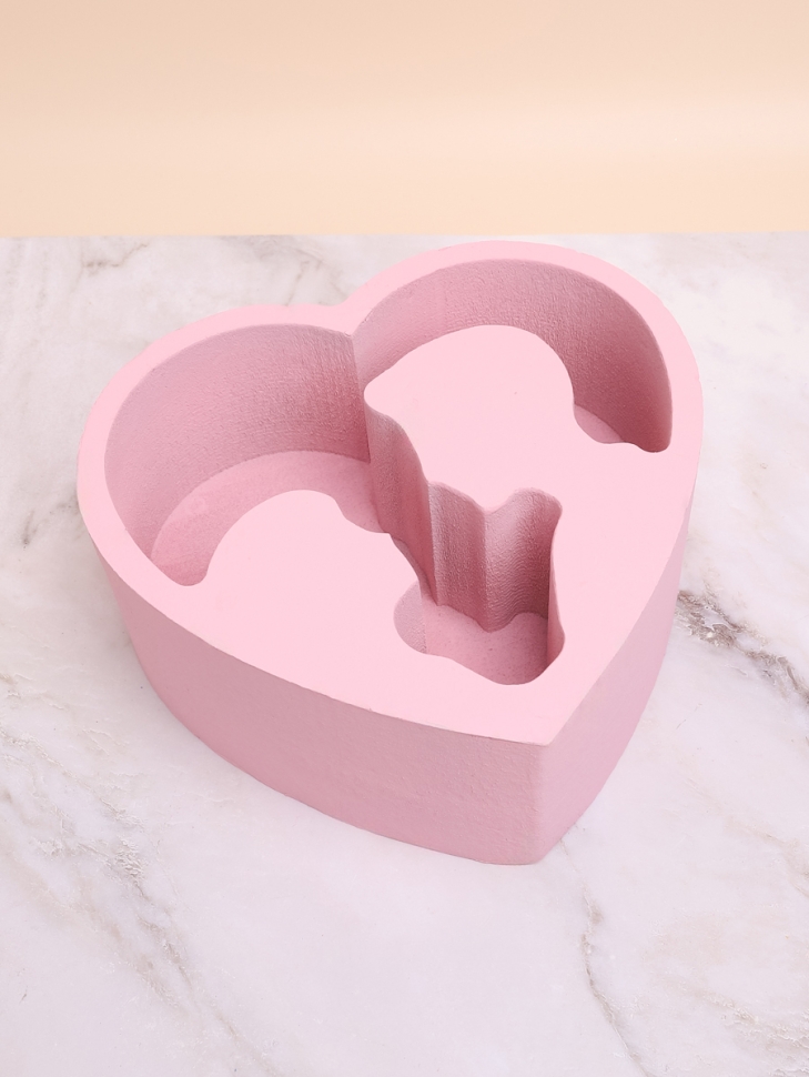 Пенобокс для цветов 28х25х12см Сердце Миша+Маша розовый Пенобокс для цветов 28х25х12см Сердце Миша+Маша розовый