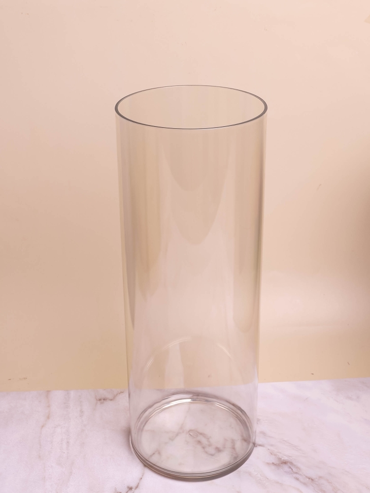 Ваза пластиковая прозрачная трубка H40 х D15см