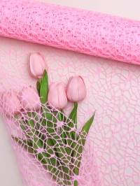 Сетка ажурная 50см х 5ярд розовый светлый