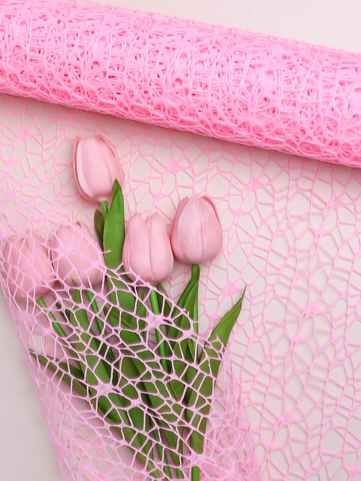 Сетка ажурная 50см х 5ярд розовый светлый Сетка ажурная 50см х 5ярд розовый светлый