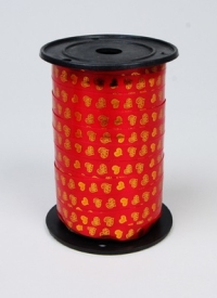 Лента простая 1/100 с нанесением металла, сердца РД красная