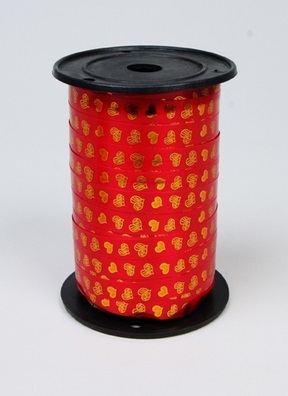 Лента простая 1/100 с нанесением металла, сердца РД красная