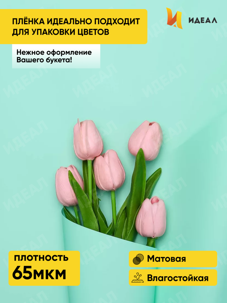 Пленка матовая 65мкм 58см х 10м Ассоль тиффани Пленка матовая 65мкм 58см х 10м Ассоль тиффани
