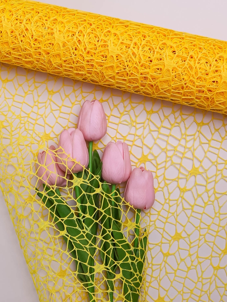 Сетка ажурная 50см х 5ярд желтый