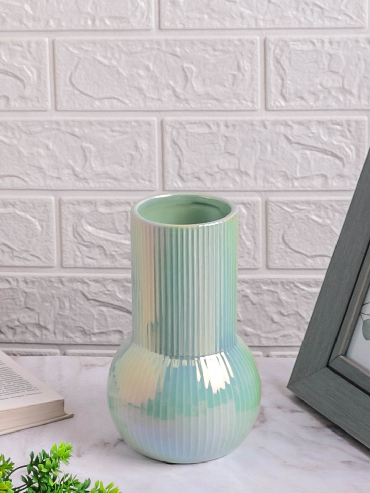 Ваза керамика 20,5х13см ZG 2005-1 Перламутр зеленый Ваза керамика 20,5х13см ZG 2005-1 Перламутр зеленый