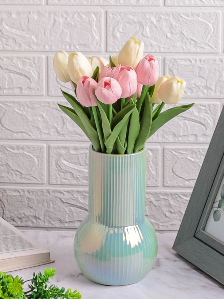 Ваза керамика 20,5х13см ZG 2005-1 Перламутр зеленый Ваза керамика 20,5х13см ZG 2005-1 Перламутр зеленый