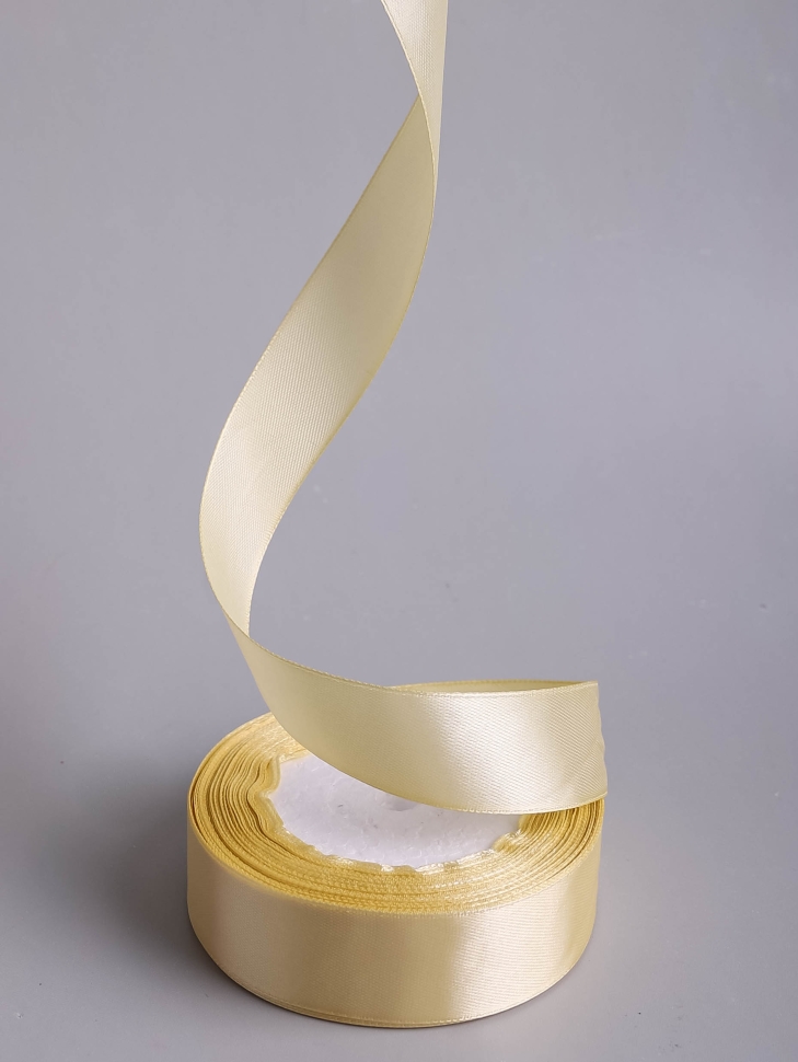 Лента атласная 25мм х 25 ярд  JD песочный