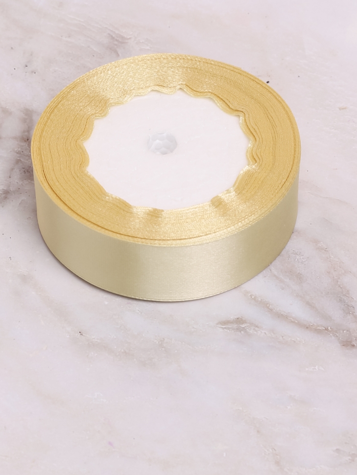 Лента атласная 25мм х 25 ярд  JD песочный