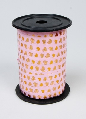 Лента простая 1/100 с нанесением металла, сердца РД розовая Лента простая 1/100 с нанесением металла, сердца РД розовая
