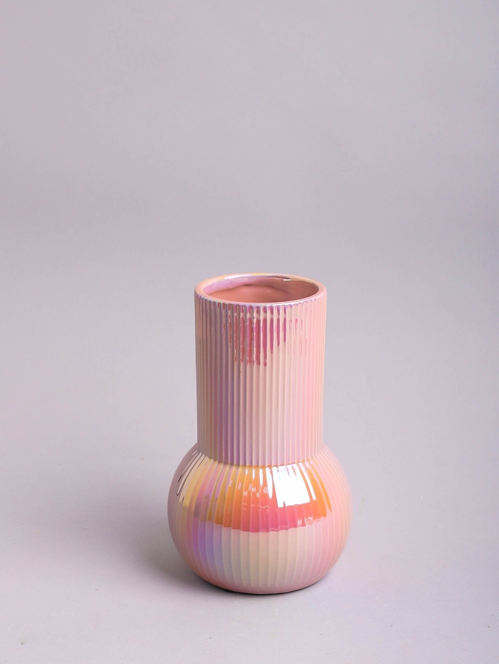 Ваза керамика 20,5х13см ZG 2005-1 Перламутр розовый Ваза керамика 20,5х13см ZG 2005-1 Перламутр розовый