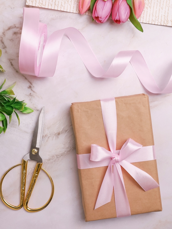 Лента атласная 25мм х 25 ярд JD магнолия Лента атласная 25мм х 25 ярд JD магнолия